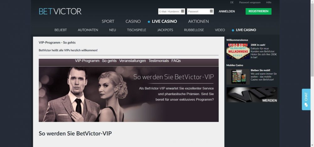 betvictor casino vip program