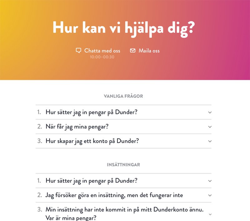 Kundtjänsten på Dunder