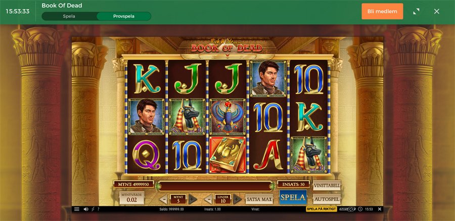 Book of Dead Demo-spel