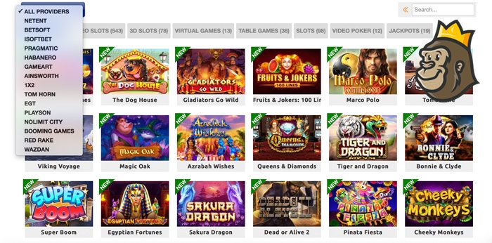 Kasinon pelivalikoimaa