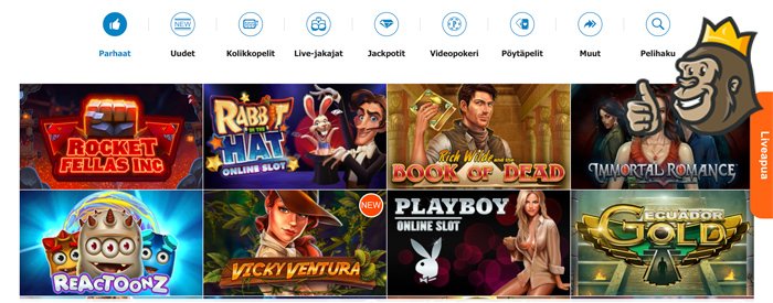 Casino X:n peliaula ja pelivalikoimaa