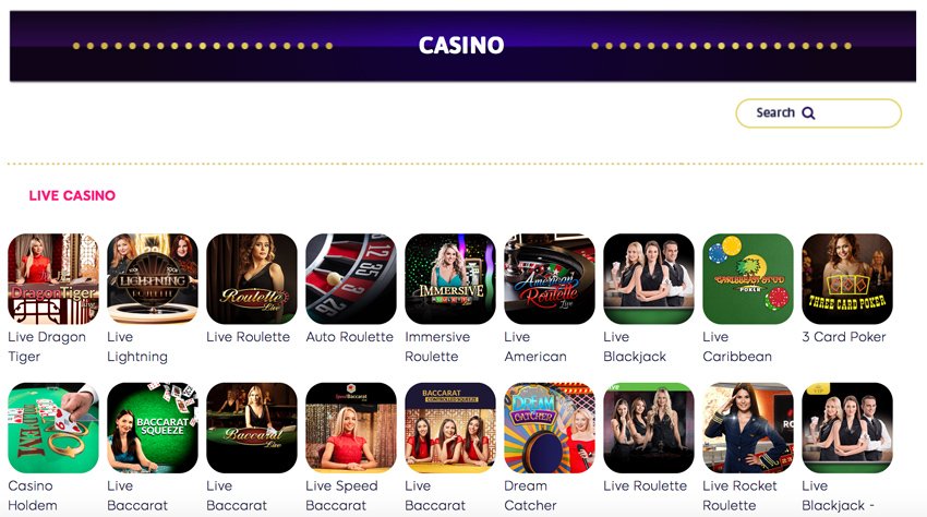 Wink Slots live casino games